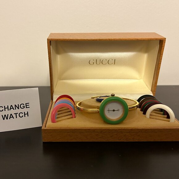 Gucci Accessories - GUCCI 1100-L Change Bezel 12 Colors Gold Watch Bracelet 0188820 with Box